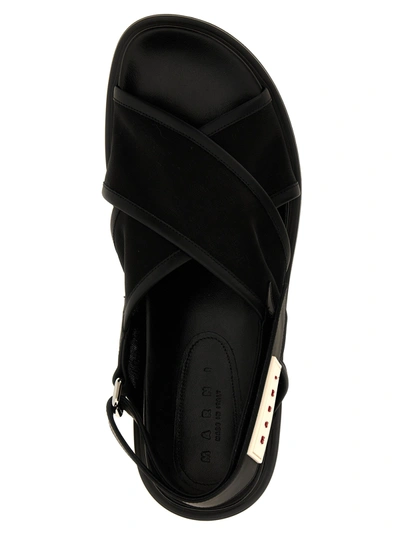 Shop Marni Fussbet Sandals Black