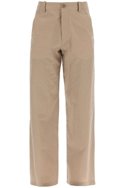 Shop Apc A.p.c. Mathurin Crepe Pants In Brown