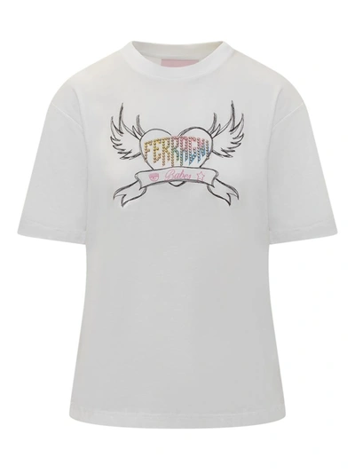 Shop Chiara Ferragni Punk T-shirt In White