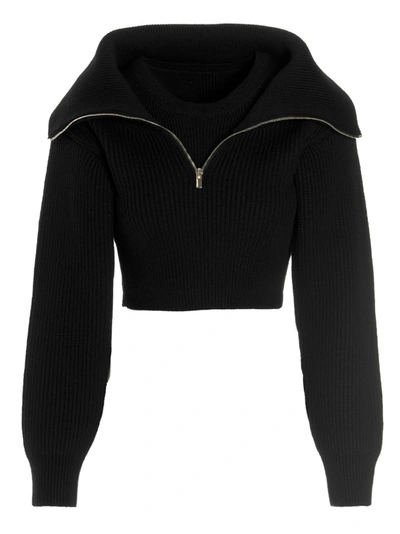 Shop Jacquemus Le Maille Risoul Sweater, Cardigans Black