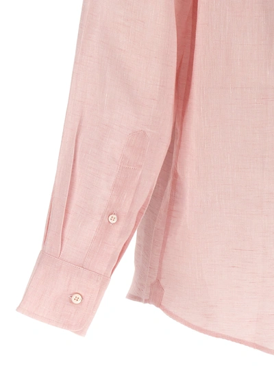 Shop Brunello Cucinelli Linen Shirt Shirt, Blouse Pink