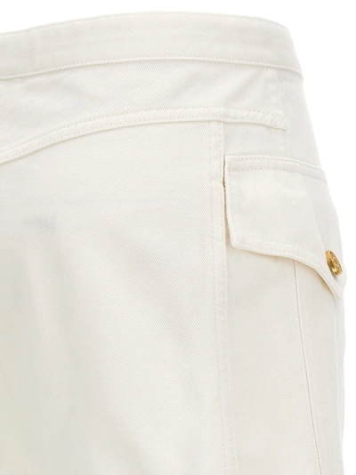 Shop Balmain Logo Buttons Shorts Bermuda, Short White