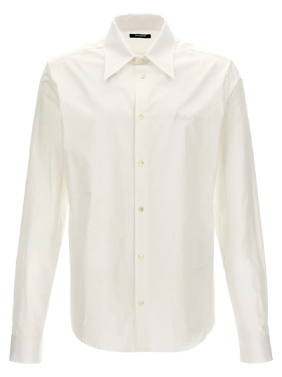 Shop Balmain Logo Embroidery Shirt Shirt, Blouse White