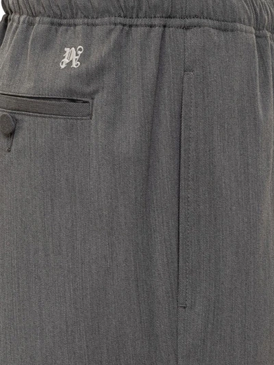 Shop Palm Angels Monogram Loose Pants In Grey