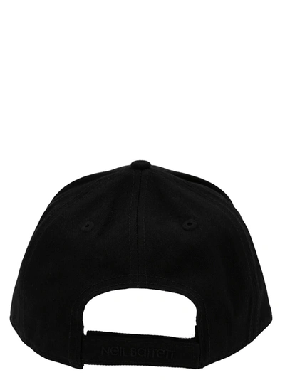 Shop Neil Barrett Logo Plate Cap Hats Black