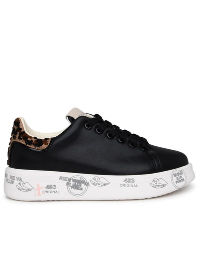 Shop Premiata Black Leather Sneakers