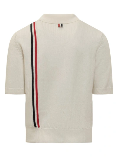 Shop Thom Browne Relaxed Fit Ss Polo In White