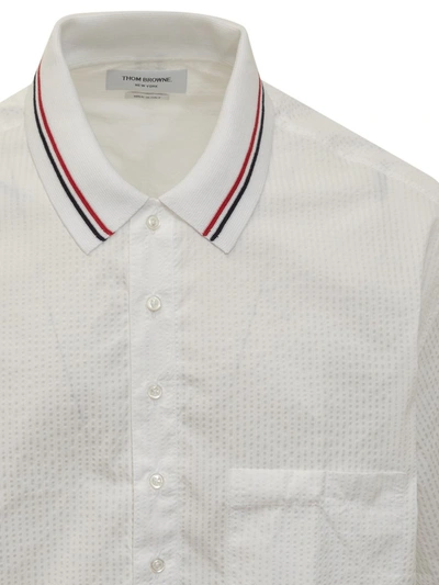 Shop Thom Browne Ss Rugby Shirt In White
