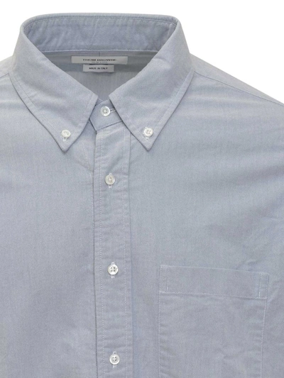 Shop Thom Browne Straight Fit Shirt In Blue