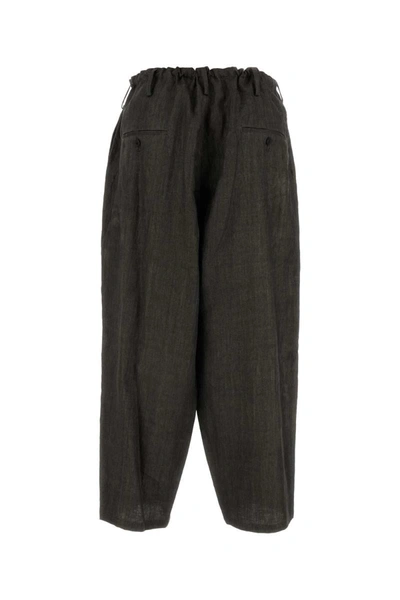 Shop Yohji Yamamoto Pants In Grey