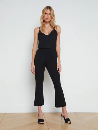 Shop L Agence Kayden Pull-on Kick Flare Pant In Black