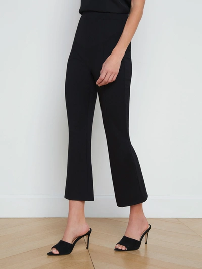 Shop L Agence Kayden Pull-on Kick Flare Pant In Black