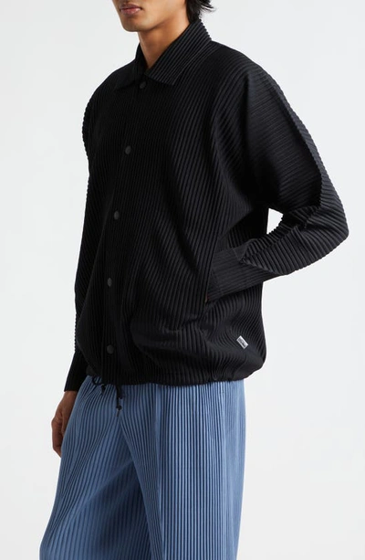 Shop Issey Miyake Monthly Colors February Pleated Jacket In Black