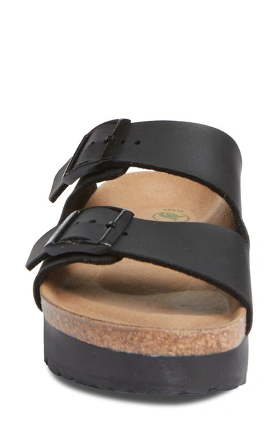 Shop Birkenstock Arizona Platform Slide Sandal In Black