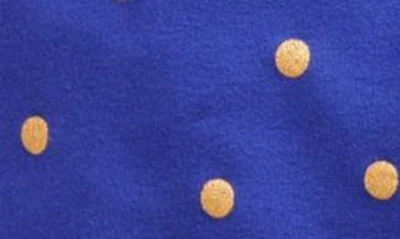 Shop Mini Boden Kids' Polka Dot Flare Leggings In Navy/ Gold Spot