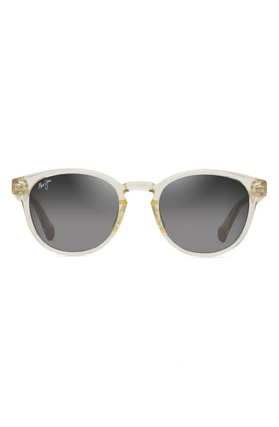 Shop Maui Jim Hiehie 50mm Gradient Polarizedplus2® Small Round Sunglasses In Shiny Trans Yellow