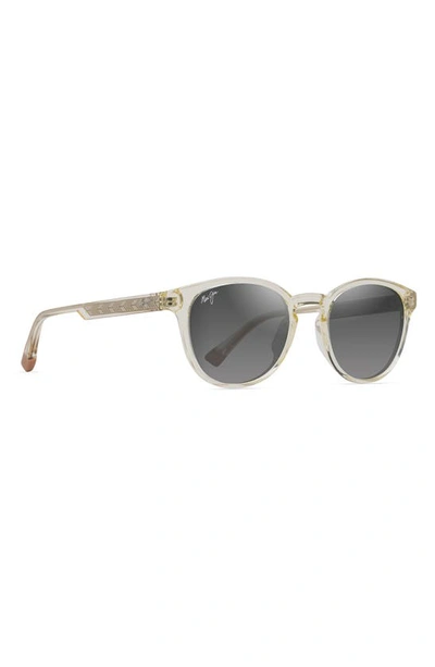 Maui Jim Hiehie 50mm Gradient Polarizedplus2® Small Round Sunglasses In Shiny Trans Yellow