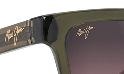 Maui Jim Men's Hanohano 53mm Cat-eye Sunglasses In Shiny Trans Green