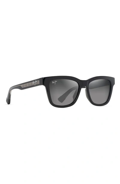 Shop Maui Jim Hanohano 53mm Gradient Polarizedplus2® Sunglasses In Shiny Black W/trans Light Grey