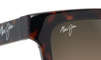 Maui Jim Hanohano Square Sunglasses, 53mm In Shiny Dark Havana/trans Yellow