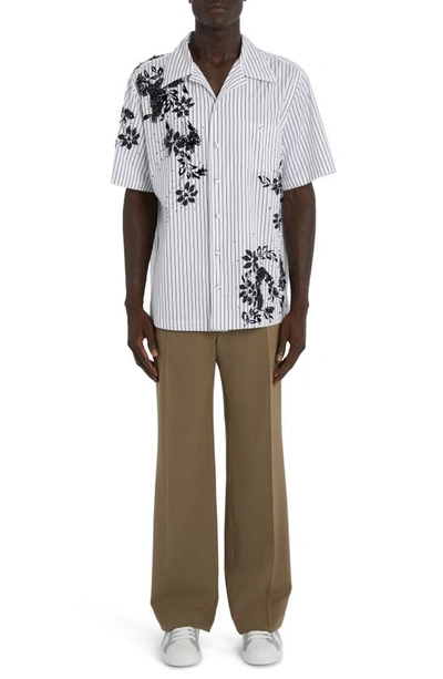Dolce & Gabbana Stretch Virgin Wool Pants With Side Martingale In Beige