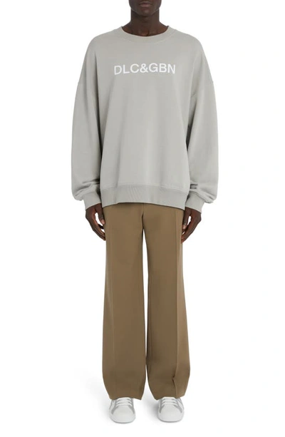 Shop Dolce & Gabbana Buckle Waist Wool Stretch Twill Pants In Beige