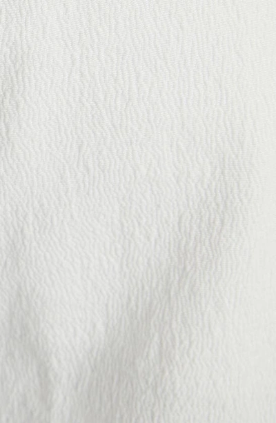 Shop Dolce & Gabbana Crinkle Texture Stretch Cotton Blend Pants In Bianco Ottico