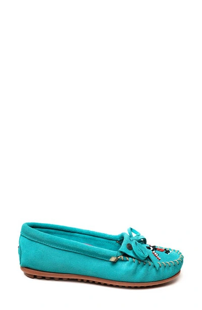 Shop Minnetonka X Lucie Skjefte Thunderbird 'animikii' Slipper In Turquoise