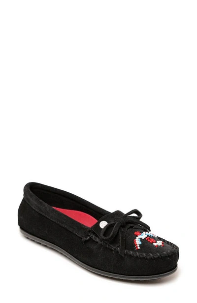 Shop Minnetonka X Lucie Skjefte Thunderbird 'animikii' Slipper In Black