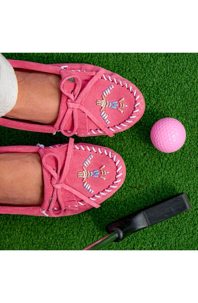 Shop Minnetonka X Lucie Skjefte Thunderbird 'animikii' Slipper In Pink