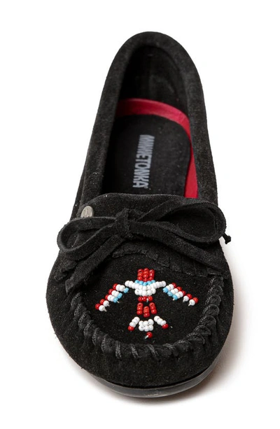 Shop Minnetonka X Lucie Skjefte Thunderbird 'animikii' Slipper In Black