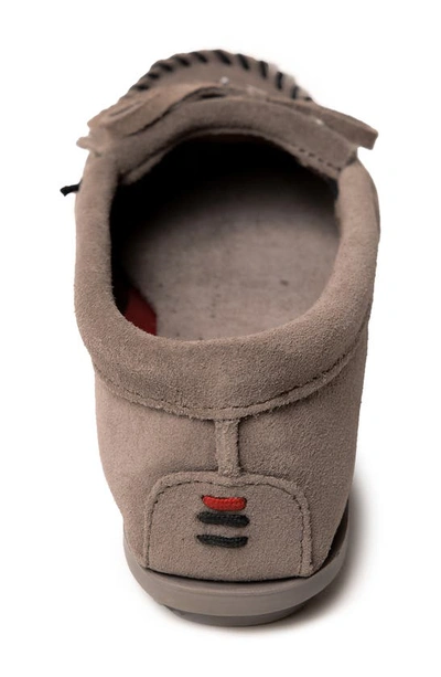 Shop Minnetonka X Lucie Skjefte Thunderbird 'animikii' Slipper In Grey