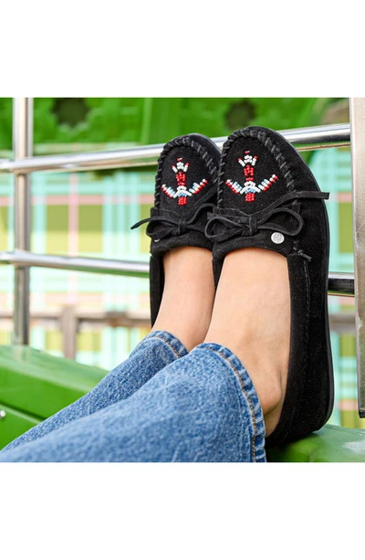 Shop Minnetonka X Lucie Skjefte Thunderbird 'animikii' Slipper In Black