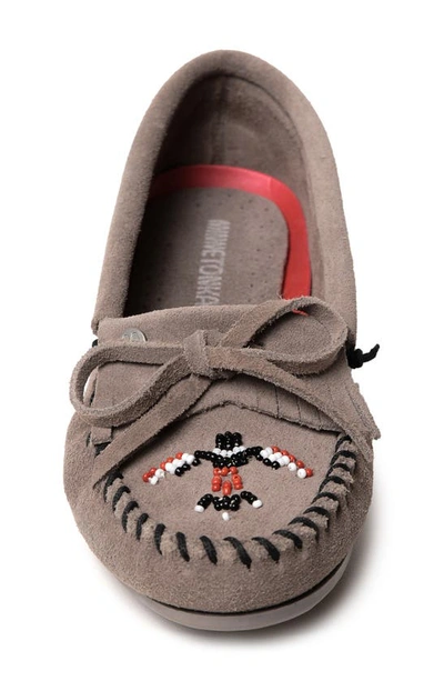 Shop Minnetonka X Lucie Skjefte Thunderbird 'animikii' Slipper In Grey