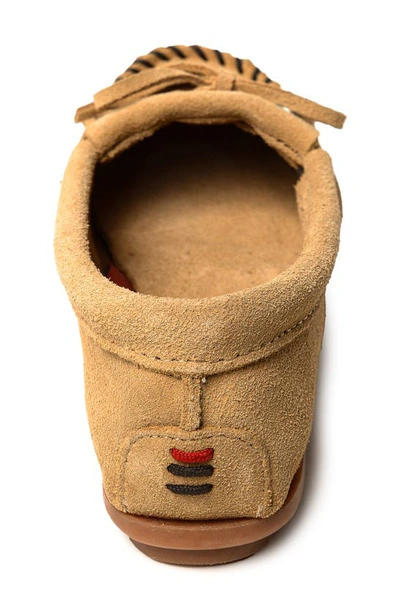 Shop Minnetonka X Lucie Skjefte Thunderbird 'animikii' Slipper In Taupe