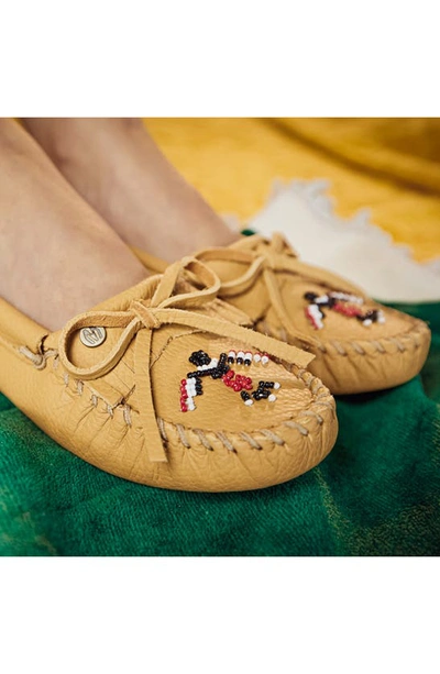 Shop Minnetonka X Lucie Skjefte Thunderbird 'animikii' Softsole Slipper In Natural