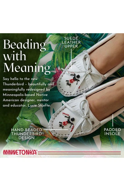 Minnetonka Thunderbird Animikii Softsole Slipper In White