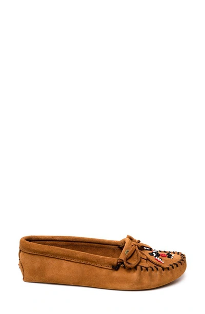 Shop Minnetonka X Lucie Skjefte Thunderbird 'animikii' Softsole Slipper In Brown