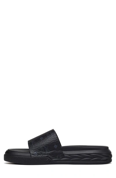 Shop Mcm Visetos Slide Sandal In Black