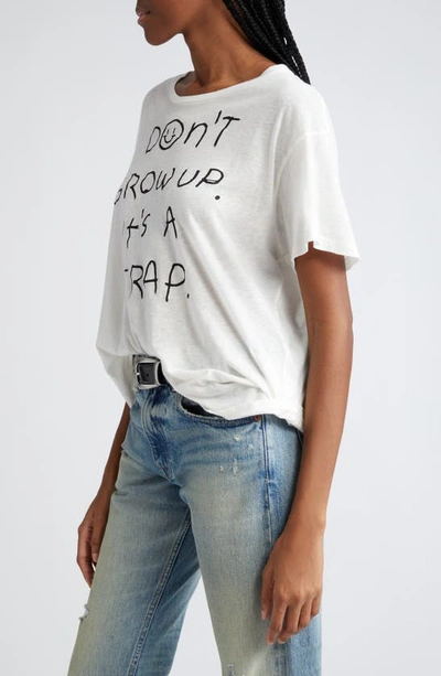 Shop R13 Don't Grow Up Cotton Graphic T-shirt In Ecru