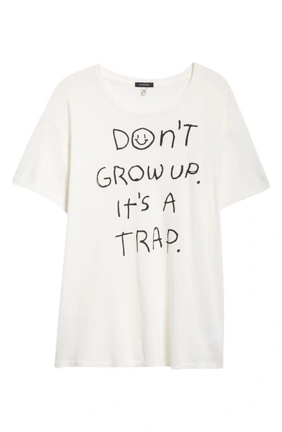 Shop R13 Don't Grow Up Cotton Graphic T-shirt In Ecru