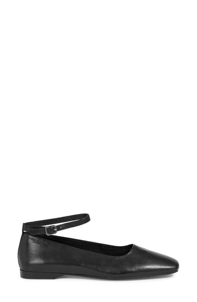Shop Vagabond Shoemakers Delia Ankle Strap Flat In Black