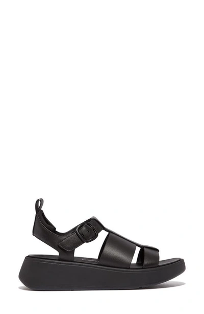 Fitflop F-mode Ankle Strap Platform Fisherman Sandal In Black