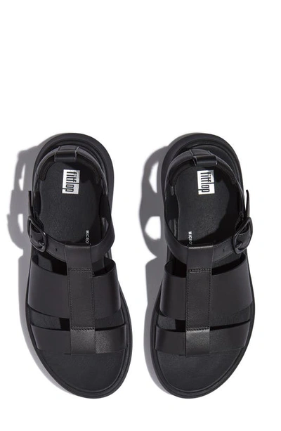 Fitflop F-mode Ankle Strap Platform Fisherman Sandal In Black