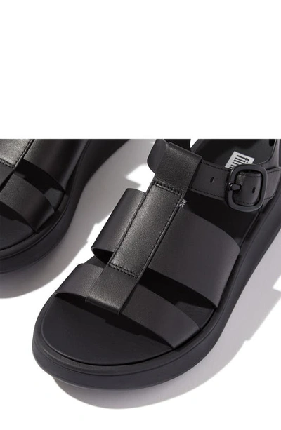 Fitflop F-mode Ankle Strap Platform Fisherman Sandal In Black