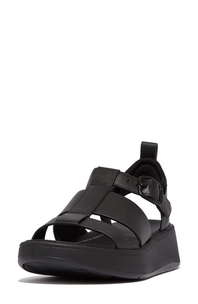 Fitflop F-mode Ankle Strap Platform Fisherman Sandal In Black