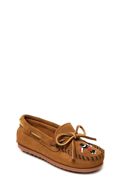 Shop Minnetonka Kids' Thunderbird 'animikii' Slip-on Shoe In Brown