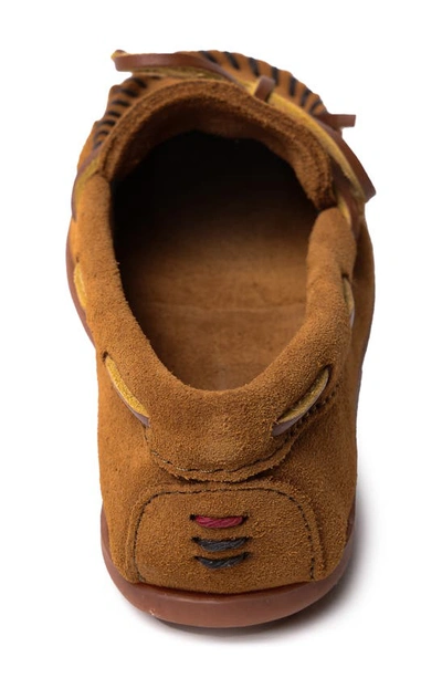 Shop Minnetonka Kids' Thunderbird 'animikii' Slip-on Shoe In Brown