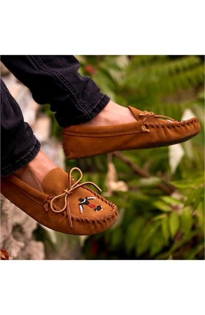 Shop Minnetonka Thunderbird 'animikii' Soft Sole Slipper In Brown