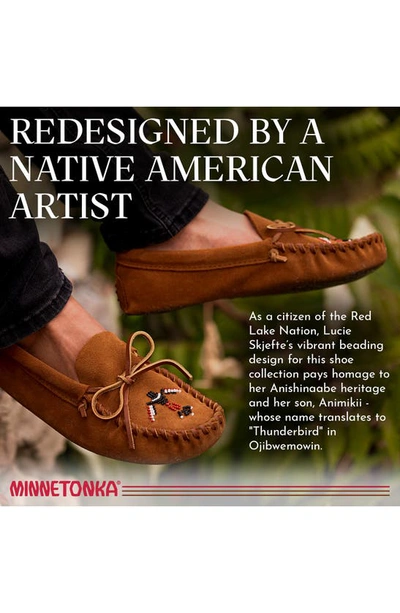 Minnetonka Thunderbird Animikii Soft Sole Slipper In Brown